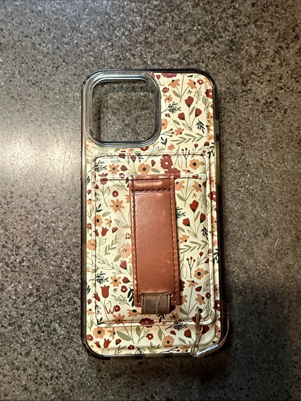 Walli  Card Holder Phone Case with Brown Strap - Compatible Cell Phone Accessory